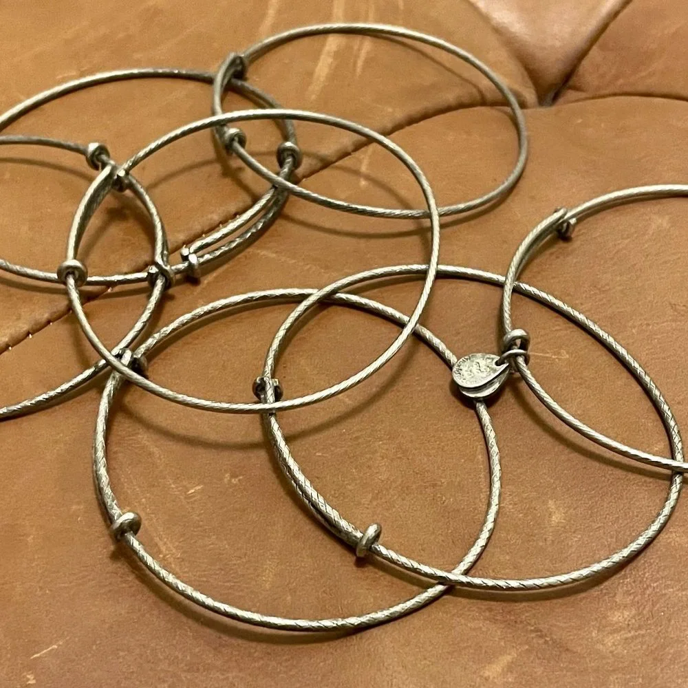 ALEX AND ANI ADJUSTABLE SILVERTONE BANGLE SET